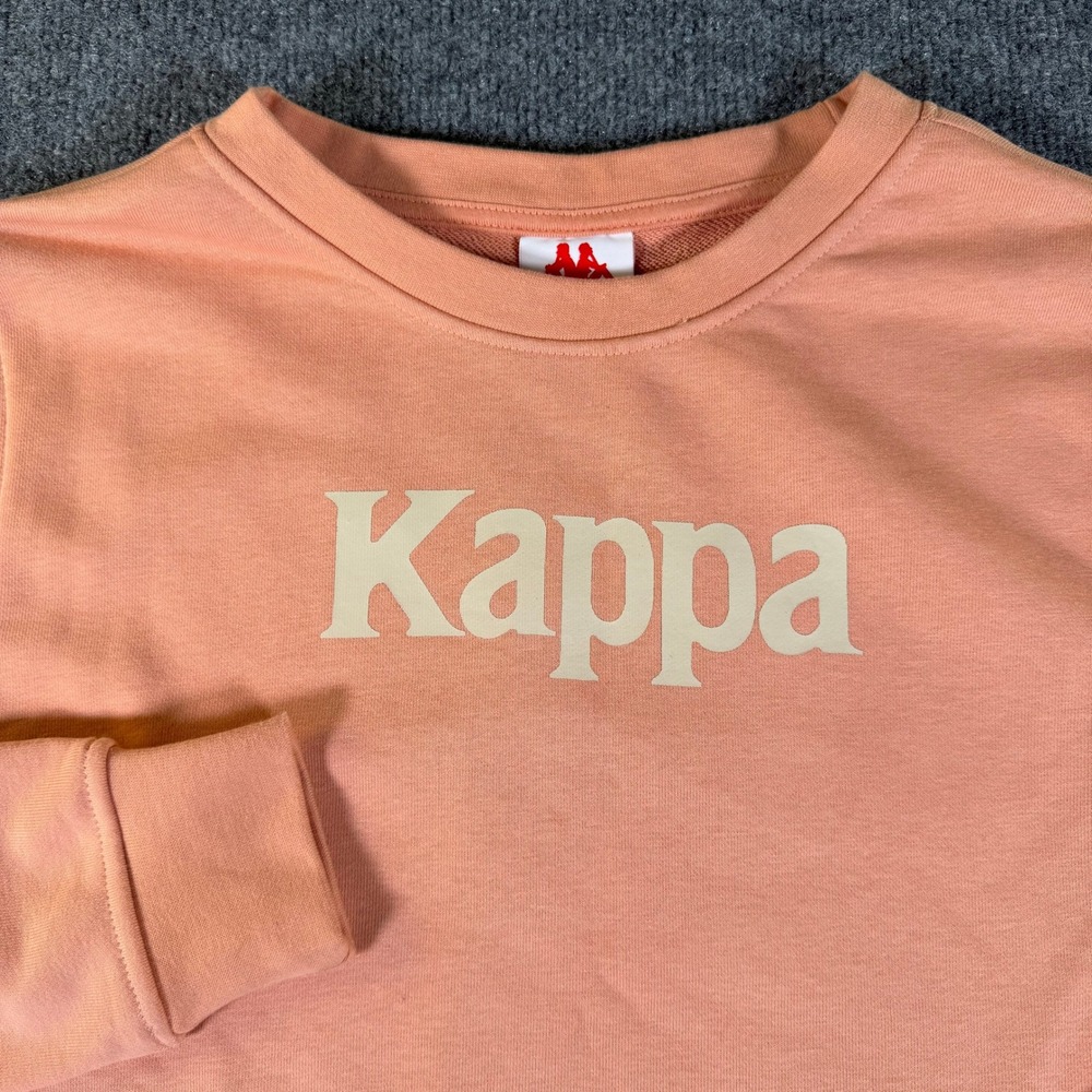 Kappa Mens Crewneck Sweatshirt Salmon Pink Omini Logo Pullover Medium 3850